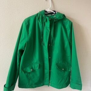 Talbots Vibrant Green Jacket with Striped Lining